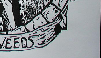 Woodcut engraving style CD cover art, commissioned for an Indie acoustic CD.