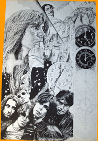 Surreal black and white art by an American artist.