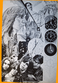 Surreal black and white art by an American artist.