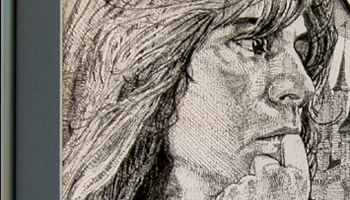 Pencil sketch art to pen & ink drawing.