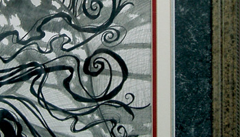 Specially commissioned CD cover art -- black & white woodcut engraving style.